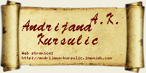 Andrijana Kursulić vizit kartica
